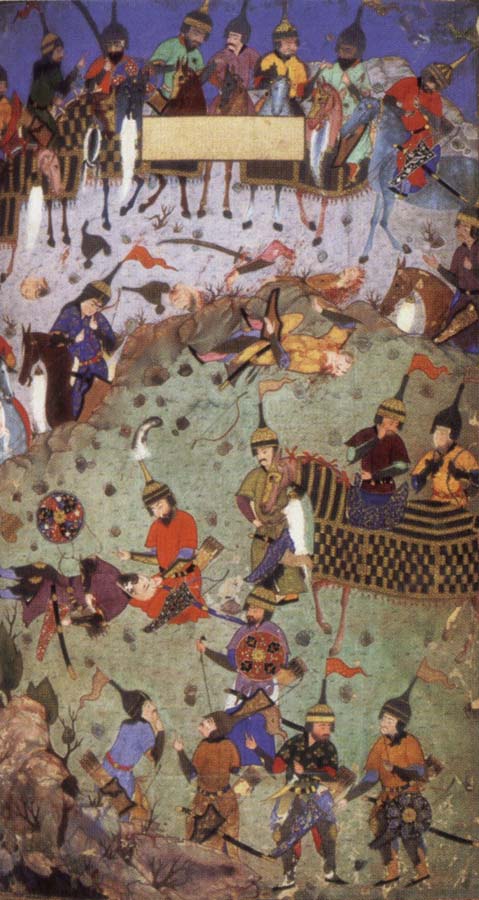 Iskander Comforting the Dying Dara,from the Khamsa of Nizami